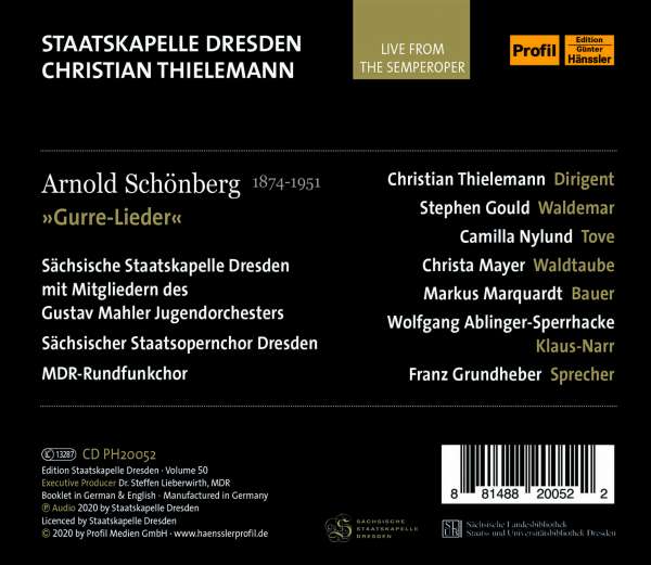 Christoph Thielemann: Gurre-Lieder (2x CD) – Arnold Schönberg