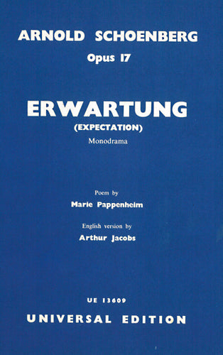 Arnold Schoenberg: Expectation Op. 17 (poem booklet)