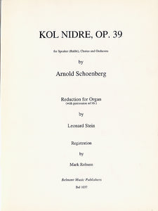 op. 39 - Kol nidre - Bearbeitung fuer Orgel / arr. for organ (L. Stein)