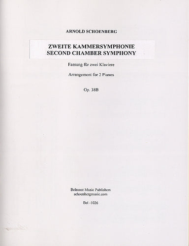 op. 38b - Kammersymphonie Nr. 2 (in es-Moll) für 2 Klaviere / for 2 pianos - Partitur / score