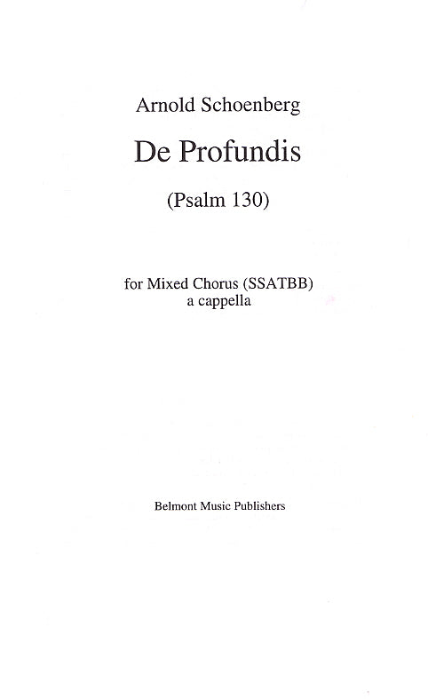 op. 50B - Psalm 130 for Mixed Chorus a cappella »De Profundis« (six voices) - Partitur / score