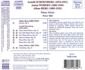 Peter Hill: Schoenberg Berg Webern - piano music (CD)