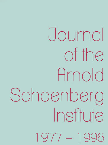 Journal of the Arnold Schoenberg Institute