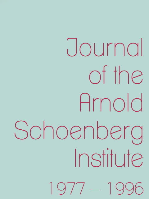 Journal of the Arnold Schoenberg Institute