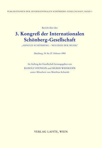 Bericht über den 3. Kongreß der Internationalen Schönberg-Gesellschaft (Paperback)