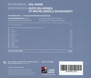 Riccardo Muti: Schönberg (Kol Nidre) & Shostakovich (CD)