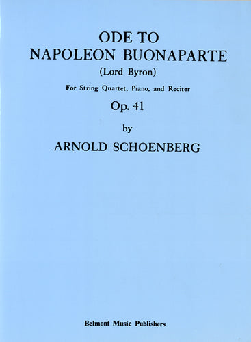 op. 41 - Ode to Napoleon Buonaparte (Lord Byron) for String Quartet, Piano and Reciter - Partitur /