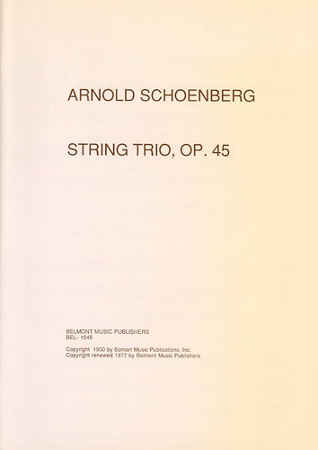 op. 45 - String Trio - Partitur / score